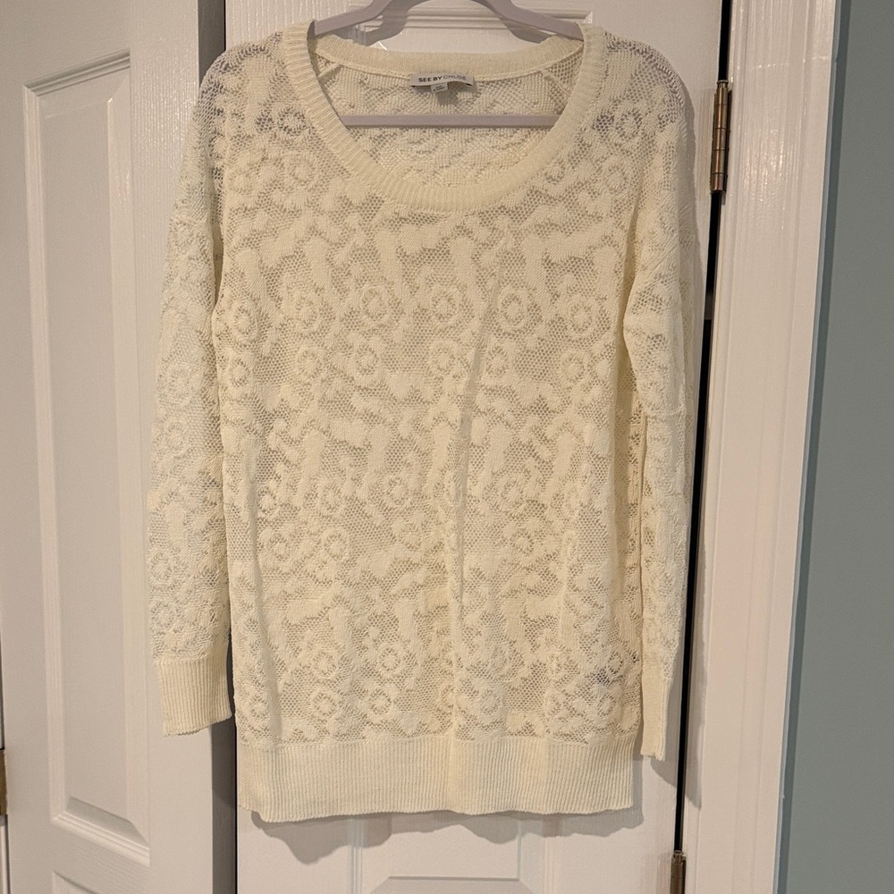 See By Chloe Cream Lace Sweater